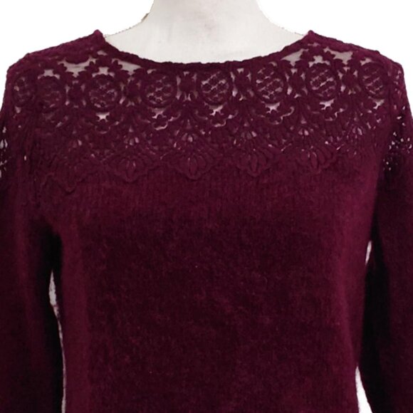 Sezane Deep Red Crew Neck Sweater - Picture 4 of 8